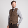 Tiavllya Tiavllya Vintage Classical Men's Classic Tweed Herringbone Notch Lapel Waistcoat