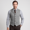 Tiavllya Tiavllya Vintage Classical Men's Classic Tweed Herringbone Notch Lapel Waistcoat
