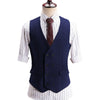 Tiavllya Tiavllya Vintage Classical Men's Classic Tweed Herringbone V Neck Waistcoat