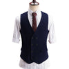 Tiavllya Tiavllya Vintage Classical Men's Classic Tweed Herringbone V Neck Waistcoat