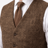Tiavllya Tiavllya Vintage Classical Men's Regular Fit Tweed Herringbone V Neck Waistcoat