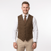 Tiavllya Tiavllya Vintage Classical Men's Regular Fit Tweed Herringbone V Neck Waistcoat