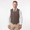 Tiavllya Tiavllya Vintage Classical Men's Regular Fit Tweed Herringbone V Neck Waistcoat
