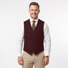 Tiavllya Tiavllya Vintage Classical Men's Regular Fit Tweed Herringbone V Neck Waistcoat