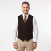 Tiavllya Tiavllya Vintage Classical Men's Regular Fit Tweed Herringbone V Neck Waistcoat