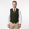Tiavllya Tiavllya Vintage Classical Men's Regular Fit Tweed Herringbone V Neck Waistcoat