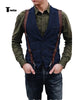Tiavllya Tiavllya Vintage Classical Men's Retro Tweed Herringbone Notch Lapel Waistcoat