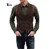 Tiavllya Tiavllya Vintage Classical Men's Retro Tweed Herringbone Notch Lapel Waistcoat