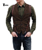 Tiavllya Tiavllya Vintage Classical Men's Retro Tweed Herringbone Notch Lapel Waistcoat