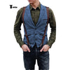Tiavllya Tiavllya Vintage Classical Men's Retro Tweed Herringbone Notch Lapel Waistcoat