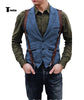 Tiavllya Tiavllya Vintage Classical Men's Retro Tweed Herringbone Notch Lapel Waistcoat