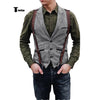 Tiavllya Tiavllya Vintage Classical Men's Retro Tweed Herringbone Notch Lapel Waistcoat