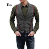 Tiavllya Tiavllya Vintage Classical Men's Retro Tweed Herringbone Notch Lapel Waistcoat