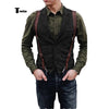 Tiavllya Tiavllya Vintage Classical Men's Retro Tweed Herringbone Notch Lapel Waistcoat