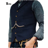 Tiavllya Tiavllya Vintage Classical Men's Slim Fit Tweed Herringbone Waistcoat