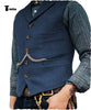 Tiavllya Tiavllya Vintage Classical Men's Slim Fit Tweed Herringbone Waistcoat