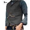 Tiavllya Tiavllya Vintage Classical Men's Slim Fit Tweed Herringbone Waistcoat