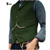 Tiavllya Tiavllya Vintage Classical Men's Slim Fit Tweed Herringbone Waistcoat