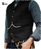 Tiavllya Tiavllya Vintage Classical Men's Slim Fit Tweed Herringbone Waistcoat