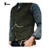 Tiavllya Tiavllya Vintage Classical Men's Slim Fit Tweed Herringbone Waistcoat