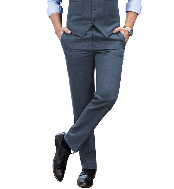 Tiavllya Tiavllya Vintage Classical Men's Suit Pants Herringbone Tweed Trousers