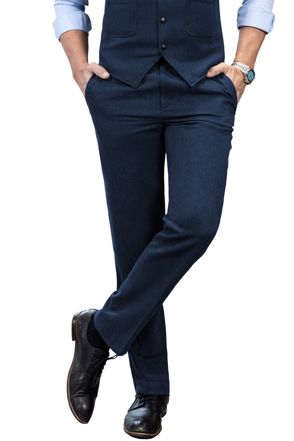 Tiavllya Tiavllya Vintage Classical Men's Suit Pants Herringbone Tweed Trousers