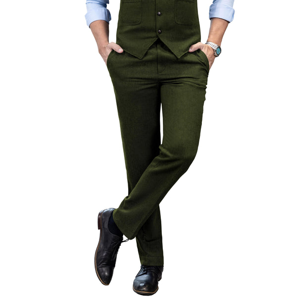 Tiavllya Tiavllya Vintage Classical Men's Suit Pants Herringbone Tweed Trousers