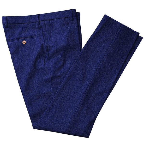 Tiavllya Tiavllya Vintage Classical Men's Suit Pants Herringbone Tweed Trousers