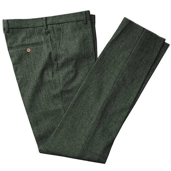 Tiavllya Tiavllya Vintage Classical Men's Suit Pants Herringbone Tweed Trousers