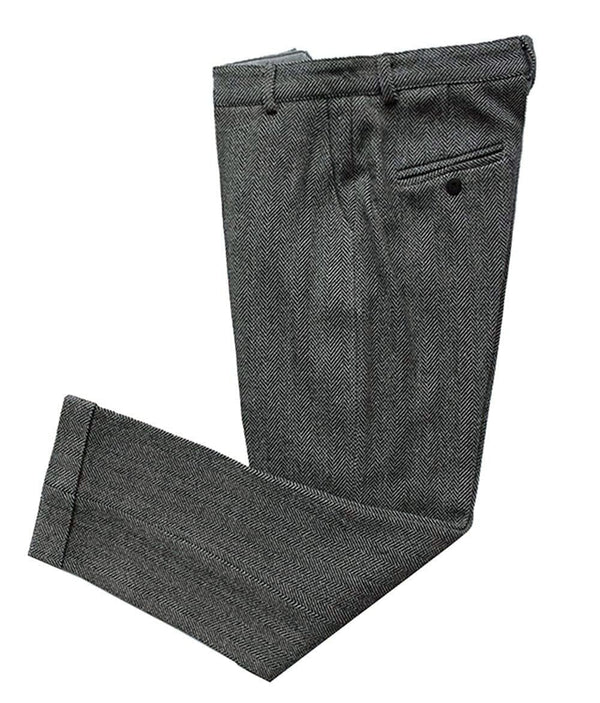 Tiavllya Tiavllya Vintage Classical Men's Suit Pants Herringbone Tweed Trousers