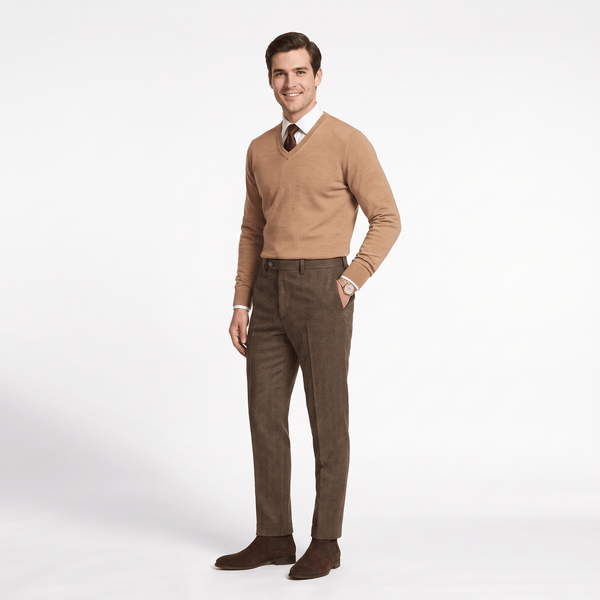 Tiavllya Tiavllya Vintage Classical Men's Suit Pants Herringbone Tweed Trousers