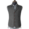 Tiavllya Tiavllya Vintage Classical Men's Suit Regular Fit Notch Lapel Herringbone Waistcoat