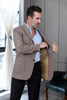 Tiavllya Tiavllya Vintage Classical Men's Wool Herringbone Notch Lapel Blazer