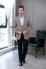 Tiavllya Tiavllya Vintage Classical Men's Wool Herringbone Notch Lapel Blazer
