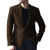 Tiavllya Tiavllya Vintage Classical Men's Wool Herringbone Notch Lapel Blazer