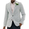 Tiavllya Tiavllya Vintage Classical Men's Wool Herringbone Notch Lapel Blazer