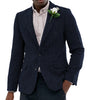 Tiavllya Tiavllya Vintage Classical Men's Wool Herringbone Notch Lapel Blazer