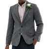 Tiavllya Tiavllya Vintage Classical Men's Wool Herringbone Notch Lapel Blazer