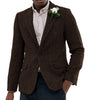 Tiavllya Tiavllya Vintage Classical Men's Wool Herringbone Notch Lapel Blazer