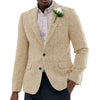 Tiavllya Tiavllya Vintage Classical Men's Wool Herringbone Notch Lapel Blazer