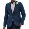 Tiavllya Tiavllya Vintage Classical Men's Wool Herringbone Notch Lapel Blazer