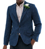 Tiavllya Tiavllya Vintage Classical Men's Wool Herringbone Notch Lapel Blazer