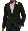 Tiavllya Tiavllya Vintage Classical Men's Wool Herringbone Notch Lapel Blazer