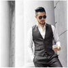 Tiavllya Tiavllya Vintage Classical Mens Regular Fit Tweed Herringbone V Neck Waistcoat