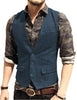 Tiavllya Tiavllya Vintage Classical Mens Regular Fit Tweed Herringbone V Neck Waistcoat