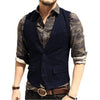 Tiavllya Tiavllya Vintage Classical Mens Regular Fit Tweed Herringbone V Neck Waistcoat