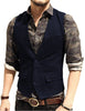Tiavllya Tiavllya Vintage Classical Mens Regular Fit Tweed Herringbone V Neck Waistcoat