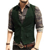 Tiavllya Tiavllya Vintage Classical Mens Regular Fit Tweed Herringbone V Neck Waistcoat