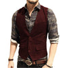 Tiavllya Tiavllya Vintage Classical Mens Regular Fit Tweed Herringbone V Neck Waistcoat
