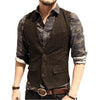 Tiavllya Tiavllya Vintage Classical Mens Regular Fit Tweed Herringbone V Neck Waistcoat